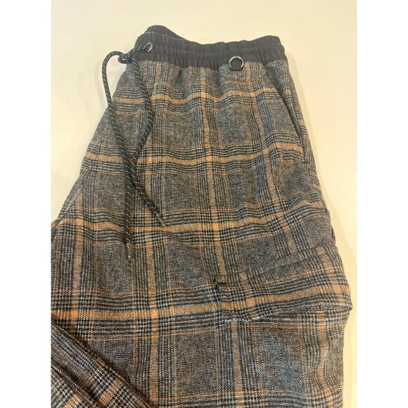 Plaid Elastic Waist Drawstring Pants With D-Ring Detail - Picture 3 of 11
